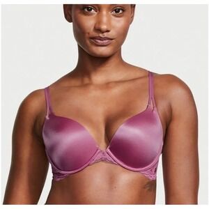 Victoria's‎ Secret Very Sexy Push Up Lace Trim Bra Pink Mauve Size 36C